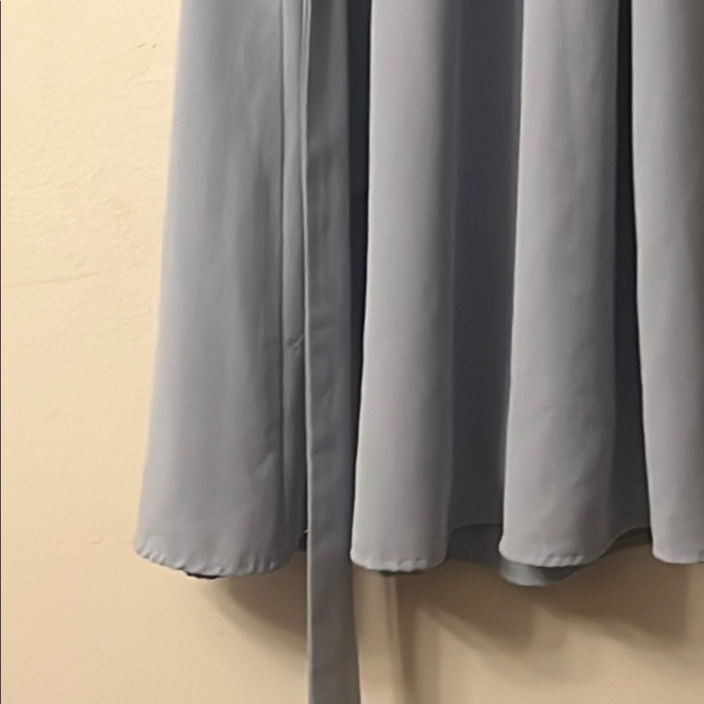 Gray Ruched Midi Sundress With Flutter Sleeves - image 6